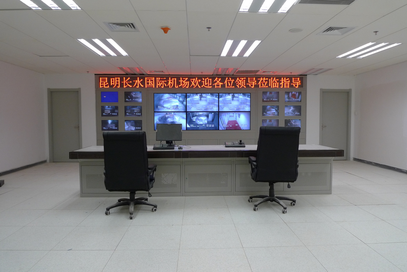 昆明長水新機場海關監控中心電視墻和操作臺定制-云茂通信客戶案例